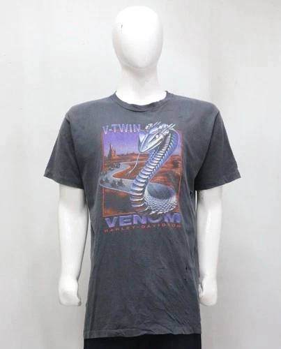 Harley Davidson V-Twin Venom Snake Single Stit 1990s vintage concert t-shirt, vintage, size XL, single stitch, B+ condition