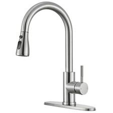 Kitchen Faucets with Pull Down Sprayer High Arc Single Handle Brushed Nickel