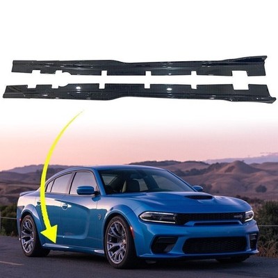 Carbon Fiber Style Side Skirt Set For 2015-23 Dodge Charger SRT Hellcat splitter