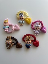Labubu Style Heart Hair Tie Set 5PCS   Cute Kawaii Elastic Bands for Girls,Women