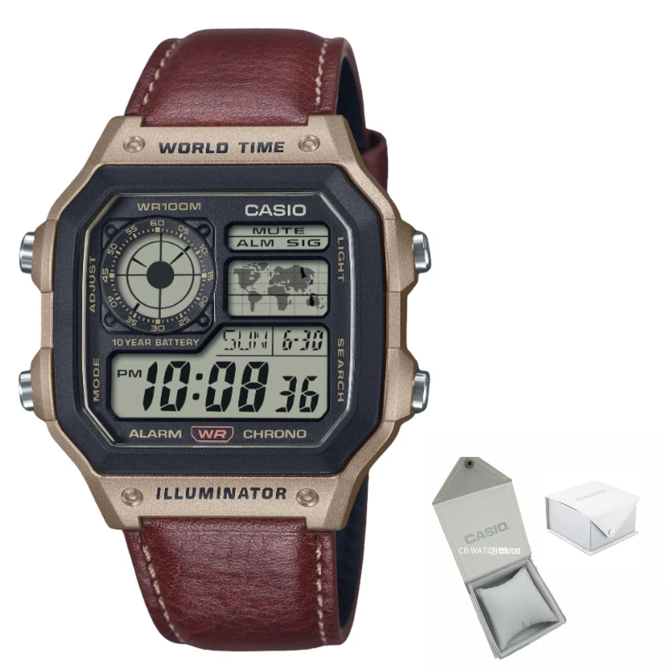 Casio AE-1200WHL-5AV, Reloj Hora Mundial, Cronógrafo, 5 Alarmas, Batería 10 Años Foto 2 de 4