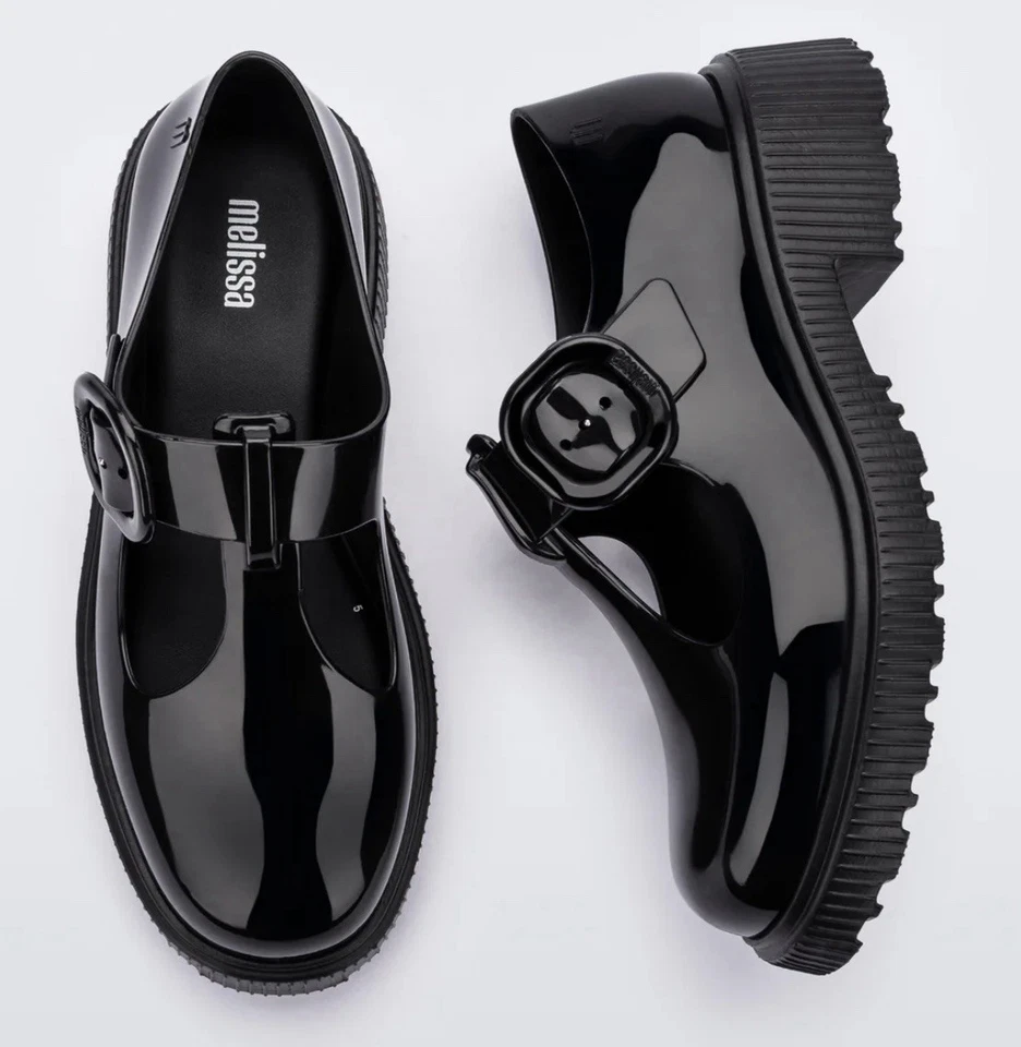 Melissa Women’s Jackie Black Jelly Mary Jane Shoes - Size 9 - Image 3 of 4