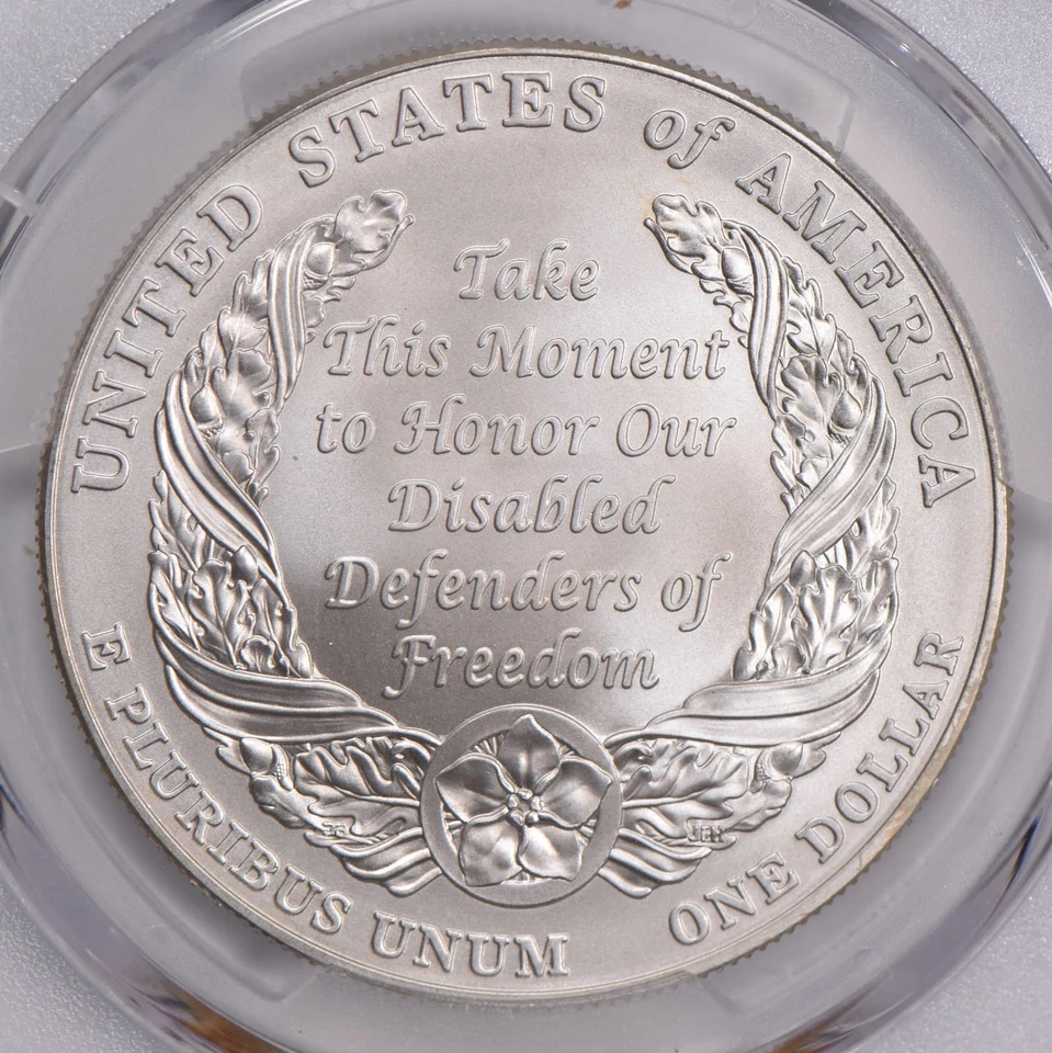 MS70 2010-W Disabled Veterans Commemorative Dollar PCGS Blue Label *2369 - Image 4 of 4