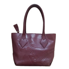 Vivienne Westwood Embossed leather Brown Orb handbag Tote bag from Japan