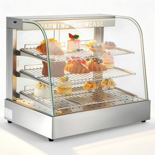 3 Tiers 26" Commercial Heat Food Pizza Warmer Display Case Restaurant 1500W USA