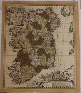 IRELAND 1689ca NICOLAES VISSCHER UNUSUAL ANTIQUE ORIGINAL COPPER ENGRAVED MAP