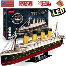 3D Puzzles for Adults - LED Titanic 35'' Large Ship - New Home Desk Decor - H...