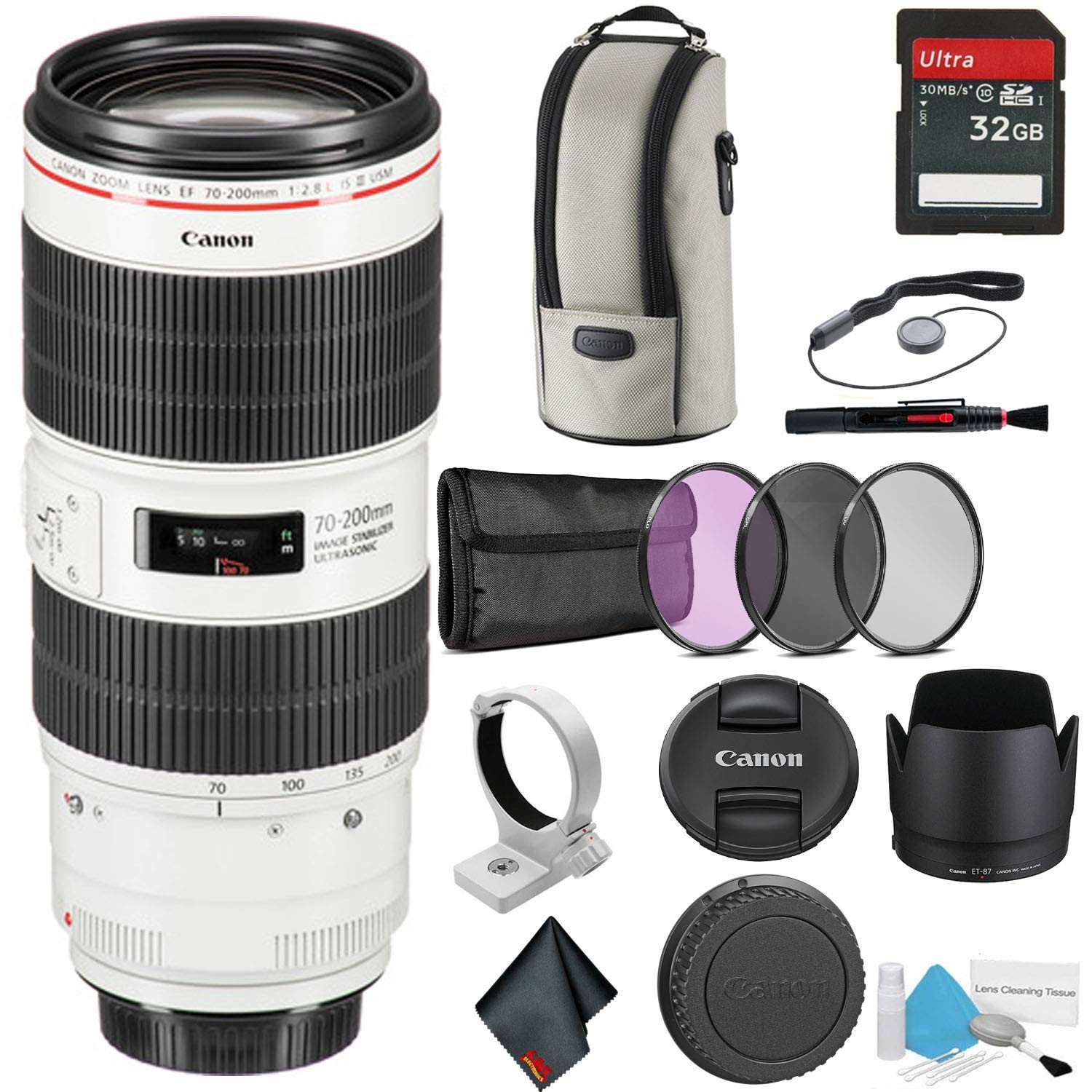 Комплект телеобъективов Canon EF 70-200 мм f/2.8L is III USM с зумом + карта памяти на 32 ГБ