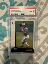 Peyton Manning 1998 Bowman #1 RC Rookie Card Colts PSA 10 GEM MINT. rookie card picture