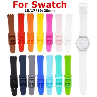 Wrist Watch Band Strap For Swatch 16mm 17mm 19mm 20mm Silicone Watchband