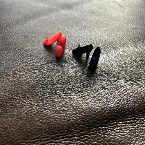 Vintage Mod Era Barbie Doll Red And Black Pilgrim Heel Shoes Japan Lot of 2