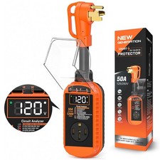 Smart 50 Amp RV Surge Protector with Auto Shutoff  Reset, 12,000J RV Surge P...
