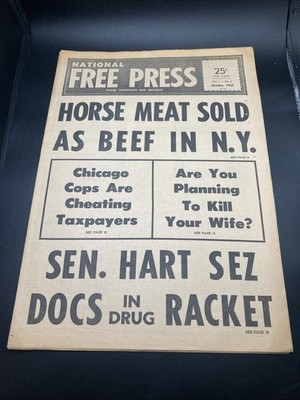 October 1965 NATIONAL FREE PRESS NEWSPAPER - Horse Meat Sold As Beef In NYC HTF