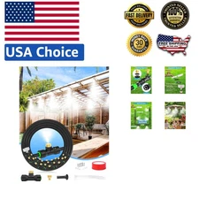 Deluxe 63FT Outdoor Misting System with 21 Brass Nozzles for Ultimate Coolness