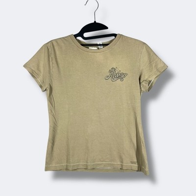Y2K American Eagle Outfitters Shirt Womens S Beige Texas Alamo Donkey Retro