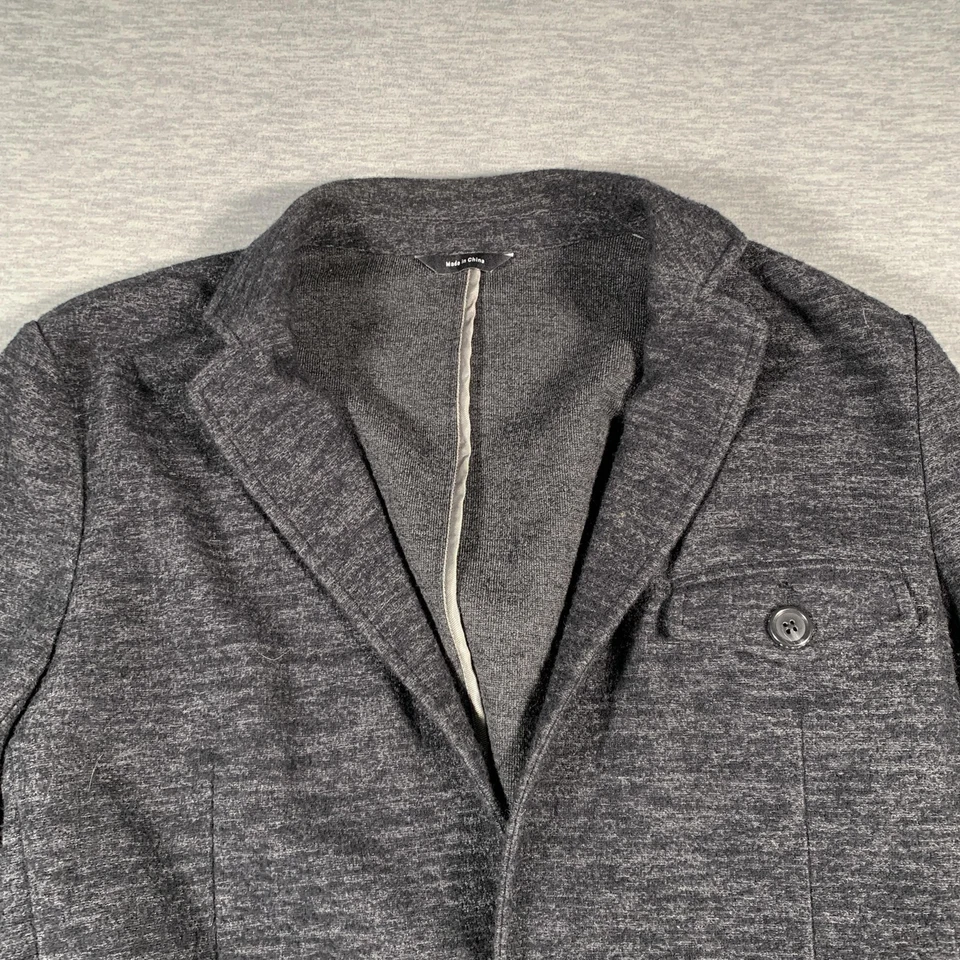 Robert Barakett Blazer 男式中号炭灰色针织双纽扣非结构化 — 第 4/4 张图片