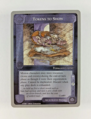 Tokens To Show - Middle Earth CCG card (1998 ICE) MECCG Silver Grey Border LotR