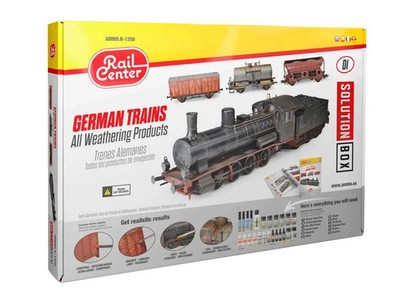 AMMO.R-1200 Solution-Box ''Deutsche Züge altern verwittern'' Farben-Set Neu in OVP