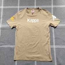 Kappa Men's Large Tan T-Shirt Spell Out Logo Sleeve Logos