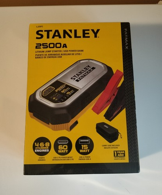 #ad NEW Stanley FatMax 2500A Amp Jump Starter USB Power Bank LJ25FC $70.00