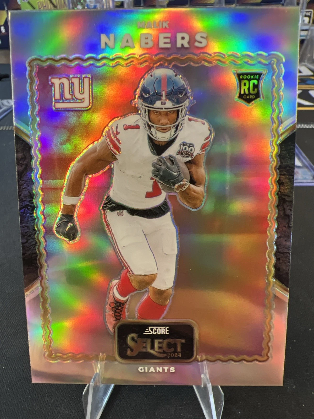 Malik Nabers Panini Select Score Select Throwback #24 Zebra