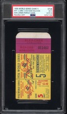 1956 World Series Game 5 Ticket PSA 5 AUTO 8 Ed Sullivan Don Larsen Perfect Game