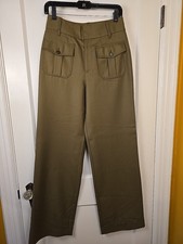 Sezane Phil Trousers Womens Size 38 US Size 4/6 Khaki/Green