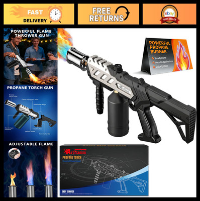Powerful Detachable Propane Torch - Adjustable Flame Kitchen Blow Gun for BBQ, C