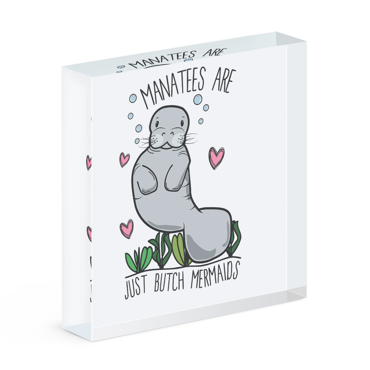 Manatees Are Just Butch Mermaids Acrylic Photo Block Frame Funny