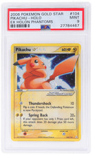 2006 Pokemon Ex Holon Phantoms Pikachu Gold Star Holo #104 PSA 9