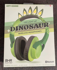 Dinosaur Wireless Headphones LED light up Bluetooth 8 Hour Playtime