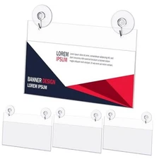 3 Pcs Acrylic Window Sign Holder Hanging Acrylic Sign Holder 8.78 x 4 Inch 