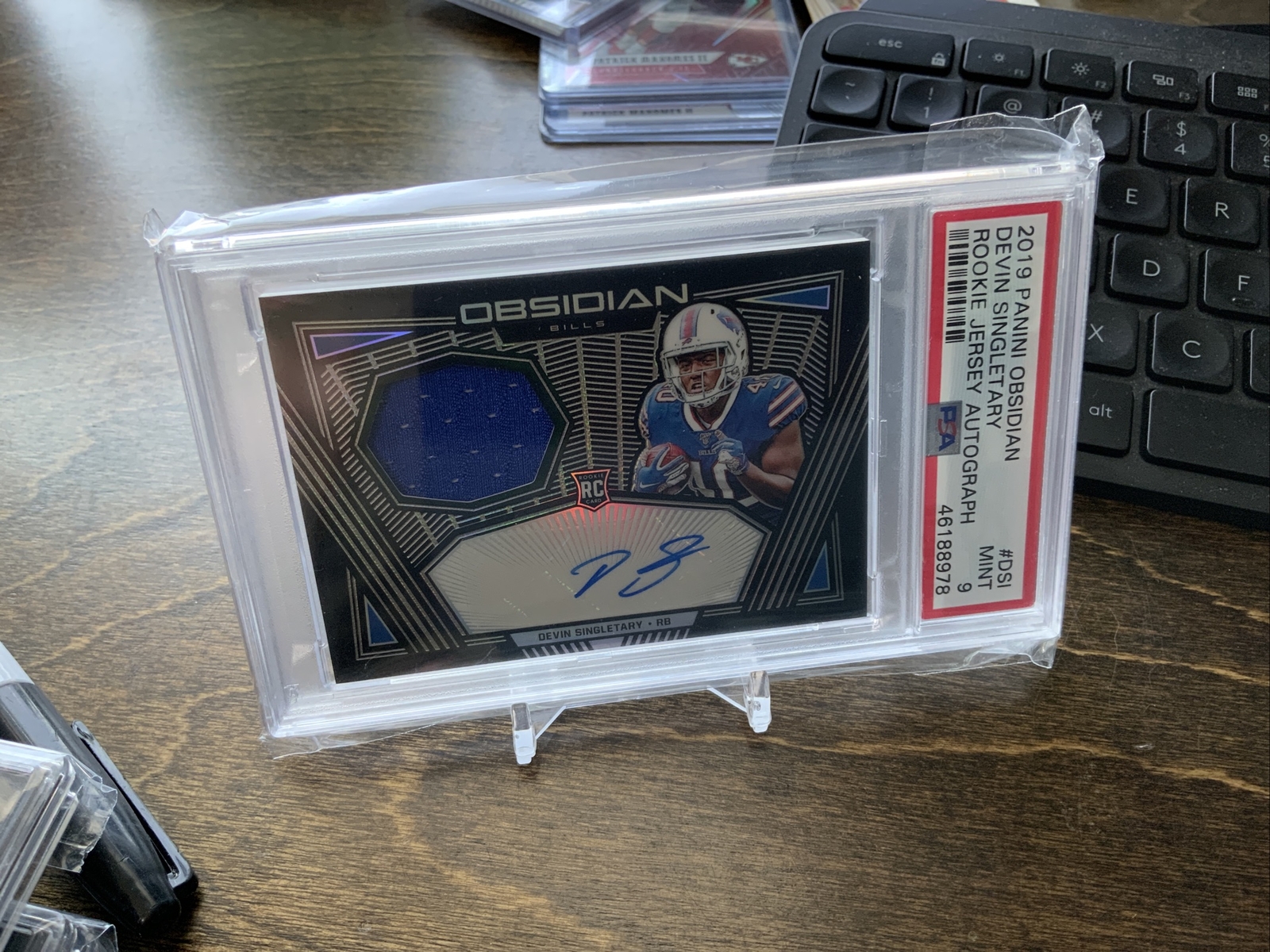 Devin Singletary Panini Obsidian Rookie Jersey Ink #DSI Base