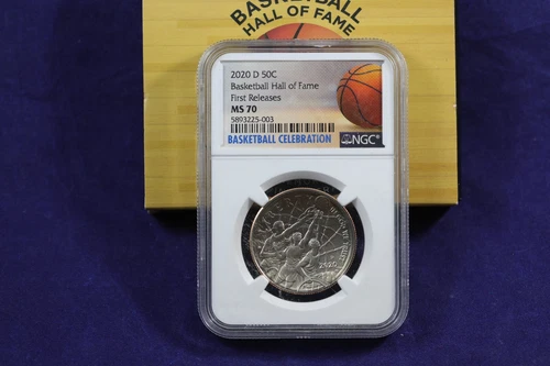 2020-D Basketball Hall of Fame Commemorative Half Dollar NGC MS70  OGP 50c