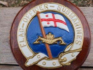 Vintage Flag Officer Submarines Plaque