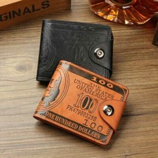 Mens US 100 Dollar Wallet Bill Money Billfold Safe Purse With Magnetic Buckle
