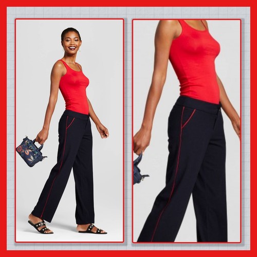 A NEW DAY Pants NAVY \u0026 RED PIPING-SIDE 