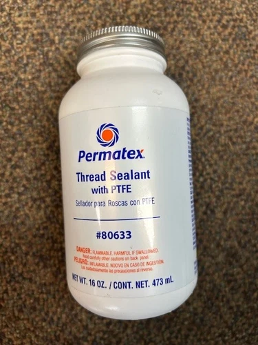 Permatex 80633 Thread Sealant with PTFE, 16 oz. , White