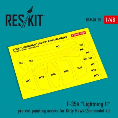 1:48 F-35A ''Lightning II'' pre-cut Painting Masks for Kitty Hawk/Zimimodel kit