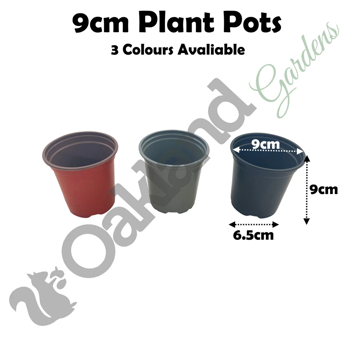 9cm Plant Pots Round Plastic Tall Deep Full Size Flower Nursey Plants Pot 3.5