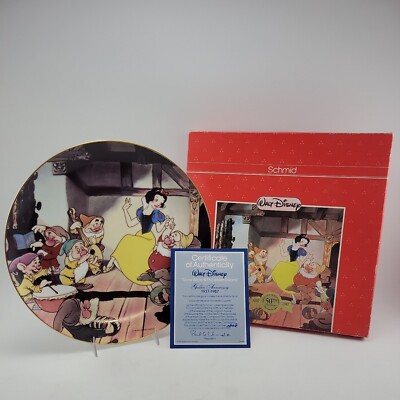10  Snow White & Seven Dwarves Disney Schmid Collector Plate 1987 Anniversary 