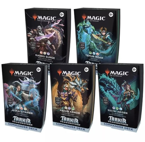 MTG Tarkir Dragonstorm Commander Deck Set (1 Of Each/5 Decks Total) Sealed Case