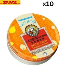 NIN JIOM Natural Herbal Candy For Sore Throat 60g Tangerine & Lemon x 10