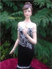 Black & Silver Lady Figurines by Leonardo Xmas Gift