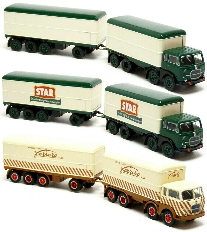 Brekina Fiat 690 Baffo Millepiedi LKW Koffer Hängerzug Modell Auswahl 1:87 H0 - Bild 1 von 1