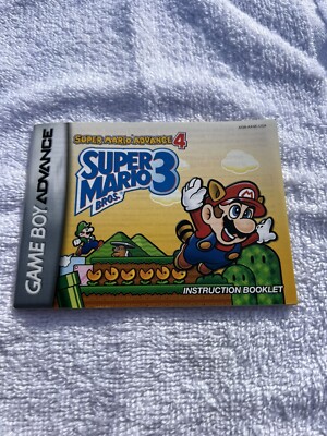 Super Mario Advance 4 Super Mario Bros. 3 Game Boy Advance Manual Only Authentic