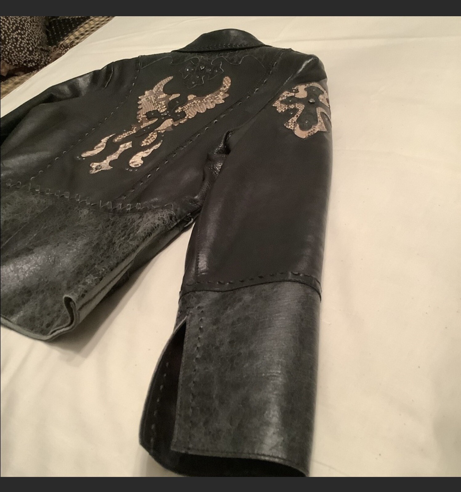 Lamb Skin Jacket with Real Python  Skin Inlays Si… - image 4