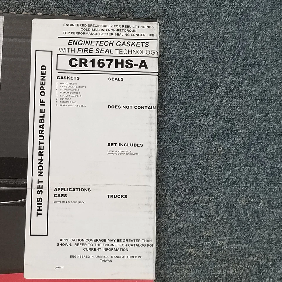 Enginetech CR167HS-A 发动机气缸盖垫圈套装 选择 98-10 克莱斯勒 道奇 — 第 3/4 张图片