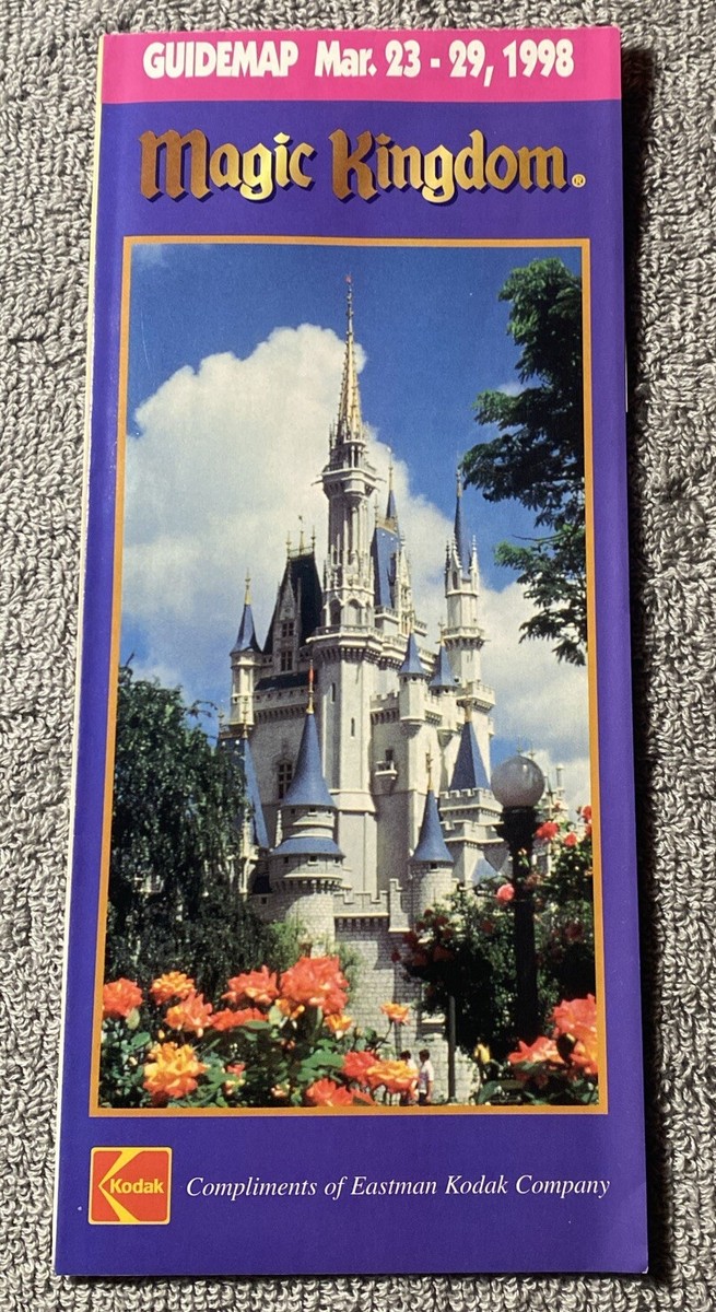 Walt Disney World Magic Kingdom Guidemap 1998 Free Shipping L | eBay