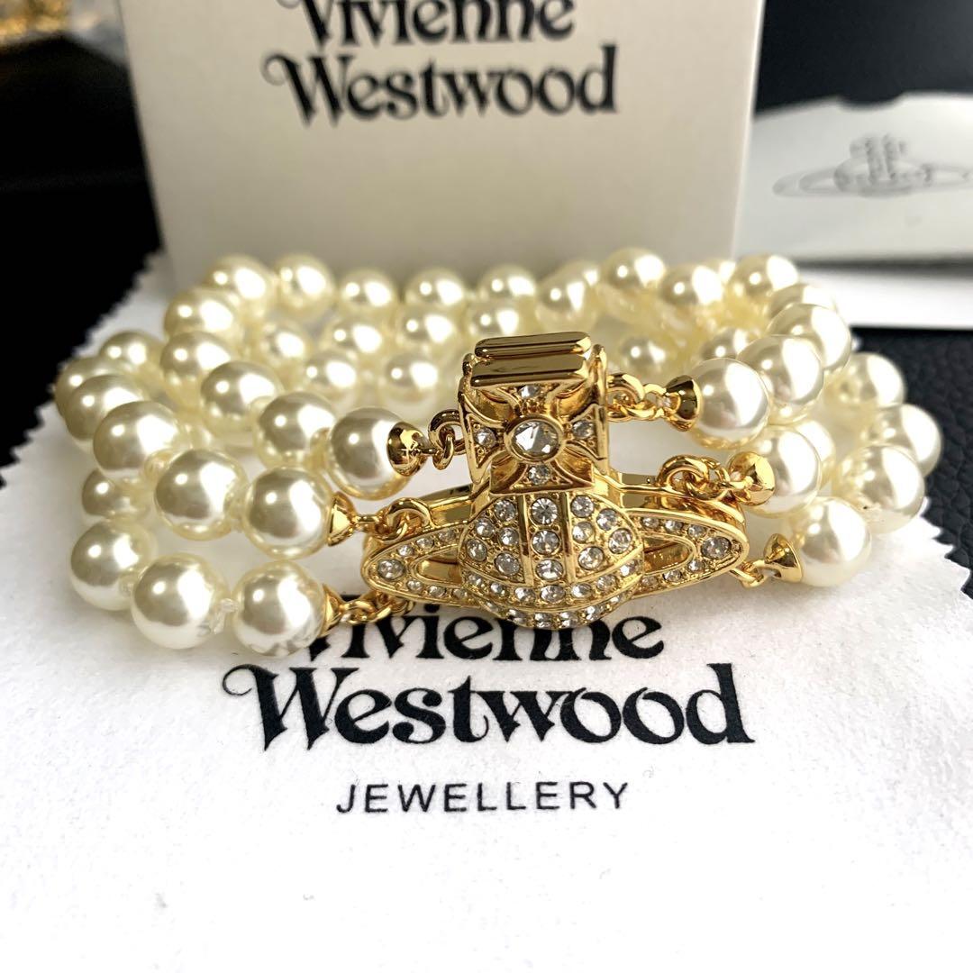 Vivienne Westwood Bracelet 3 layers pearl gold NO BOX [EJ913 | eBay